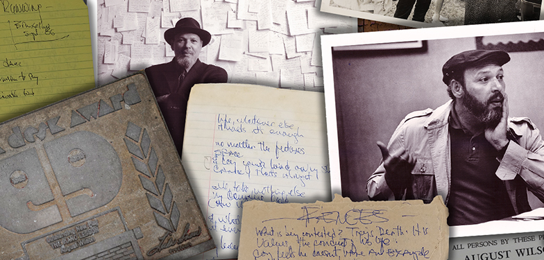 Collage of some items from the August Wilson Archives